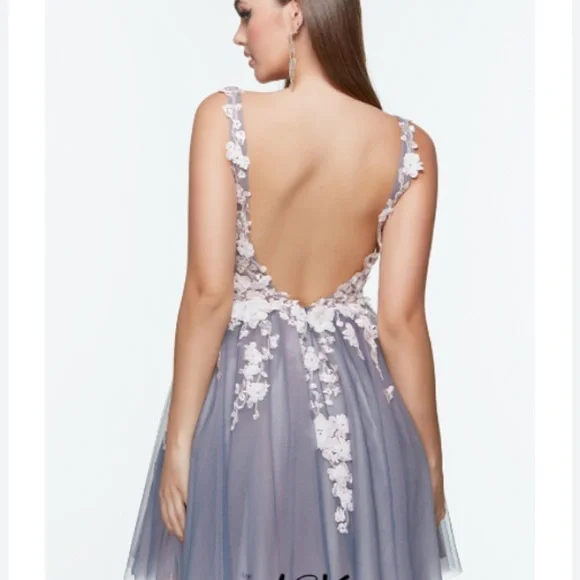 NWT Alyce Paris 3107 Floral Bodice Open Back Evening Gown Size 14. - Picture 2 of 14